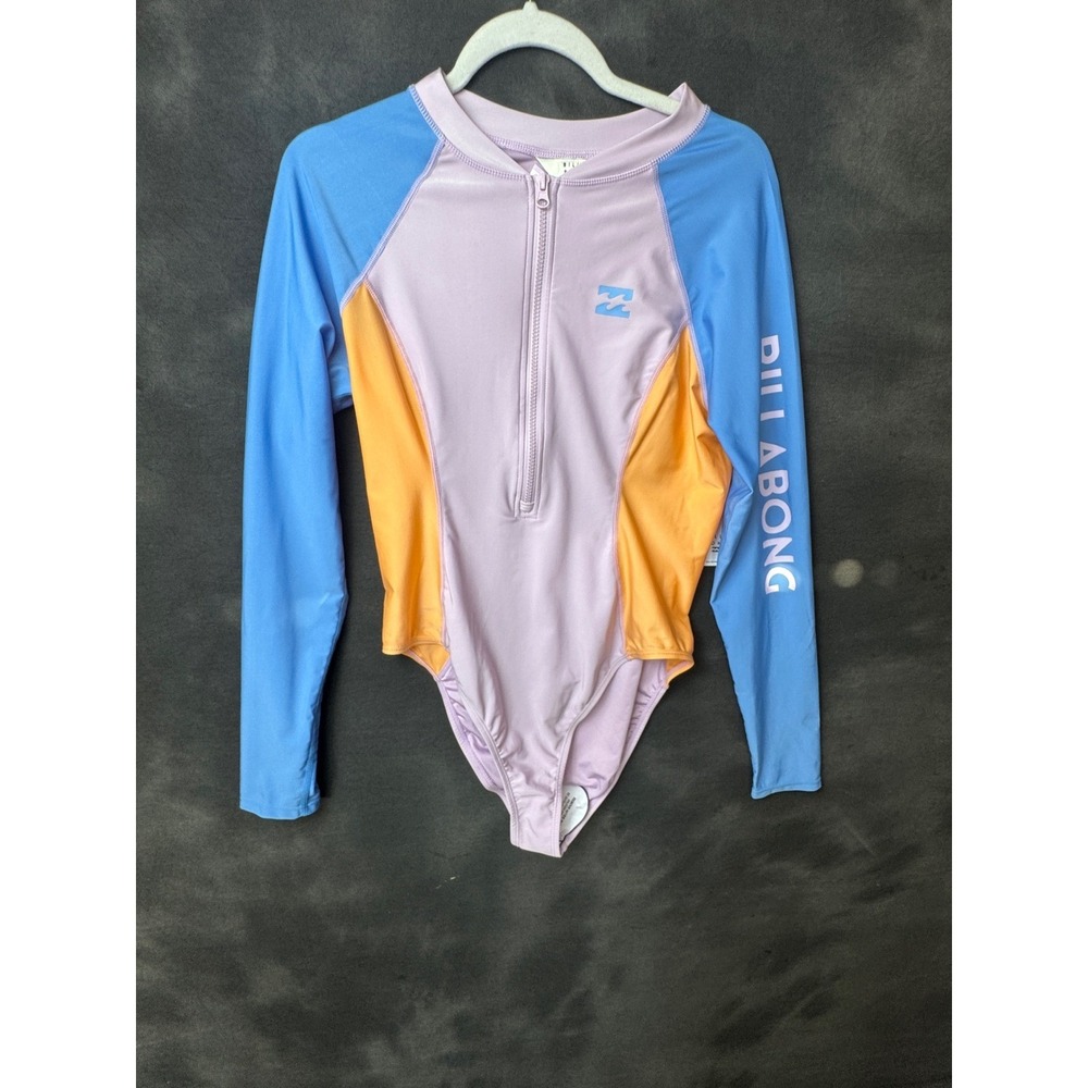 Billabong Beach Babe Surfsuit XL Purple Blue Long Sleeve One Piece Swimsuit NWT